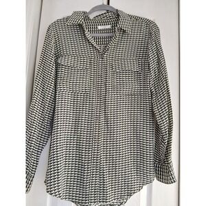 EQUIPMENT FEMME Silk Button Down‎ Long Sleeve Shirt geometric print Small